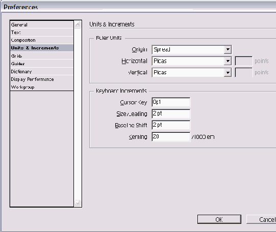   Units & Increments